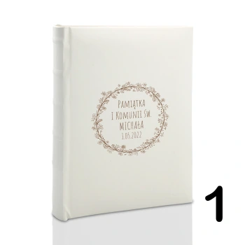 Album komunijny wsuwany na 100 zdjęć 15x21 personalizowany 5 wzorów